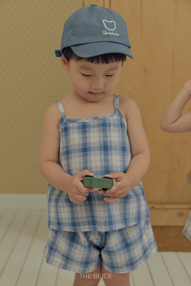 The Beige - Korean Baby Fashion - #babyootd - 26 Check Strap Sleeveless - 5