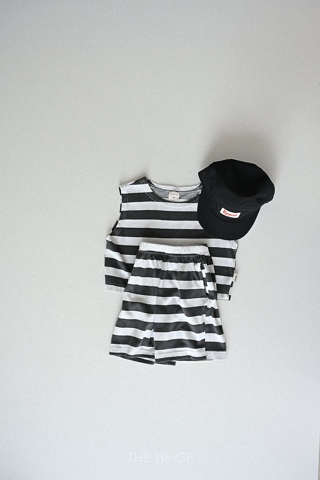 The Beige - Korean Baby Fashion - #babyootd - 26 Striped Sleeveless Set - 11