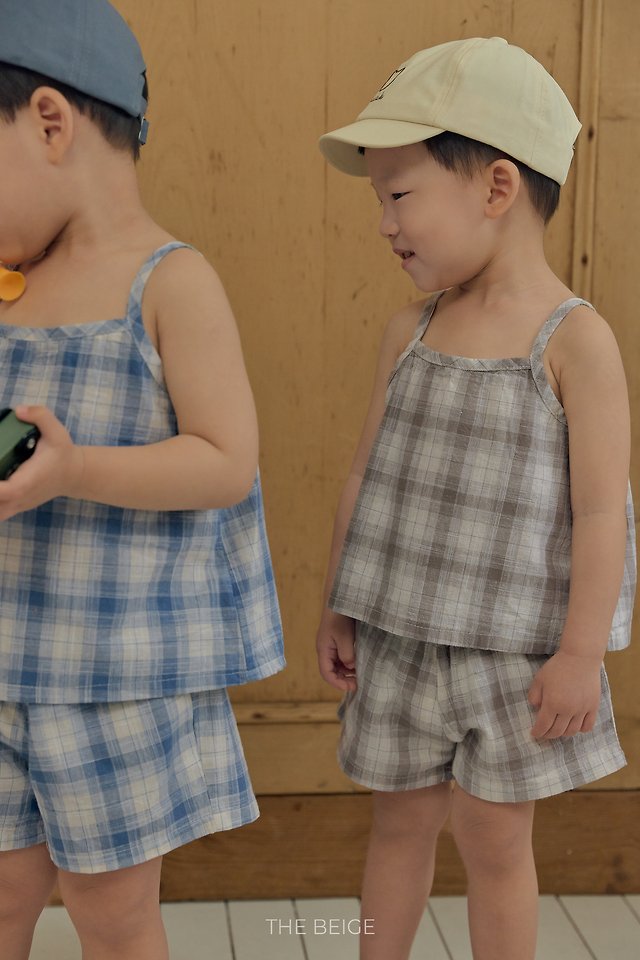 The Beige - Korean Baby Fashion - #babyoutfit - 26 Check Strap Sleeveless - 6