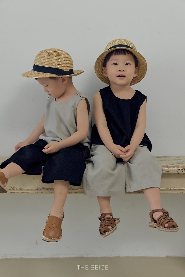 The Beige - Korean Baby Fashion - #babyoutfit - Linen Long Sleeveless - 2