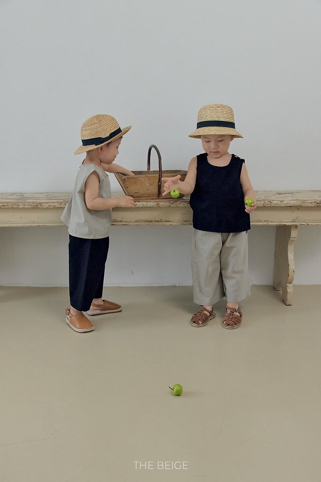 The Beige - Korean Baby Fashion - #babyoutfit - Linen Long Sleeveless - 4