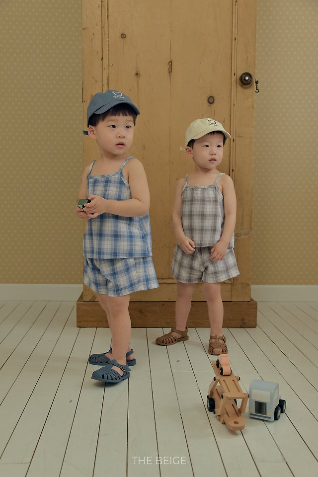 The Beige - Korean Baby Fashion - #onlinebabyboutique - 26 Check Strap Sleeveless - 9