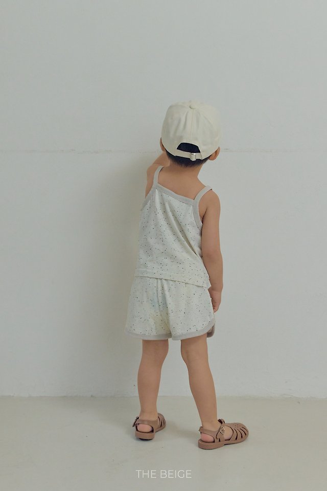 The Beige - Korean Baby Fashion - #onlinebabyshop - Rib Strap Sleeveless Set - 3