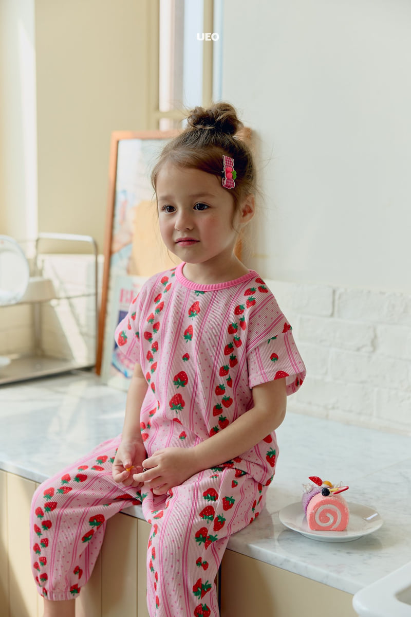 U Eo - Korean Children Fashion - #childrensboutique - Strawberry Pleats Set - 12