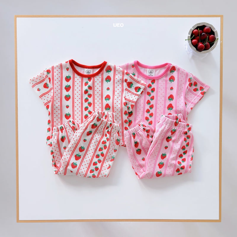 U Eo - Korean Children Fashion - #fashionkids - Strawberry Pleats Set