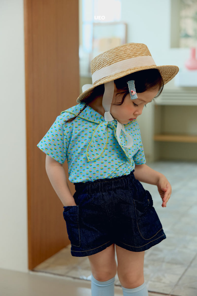 U Eo - Korean Children Fashion - #kidsshorts - Jenny Ribbon Denim Pants - 6