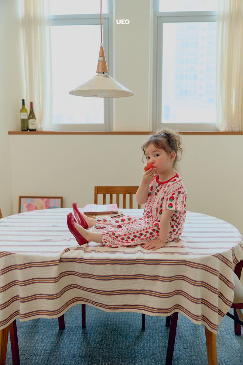 U Eo - Korean Children Fashion - #littlefashionista - Strawberry Pleats Set - 6
