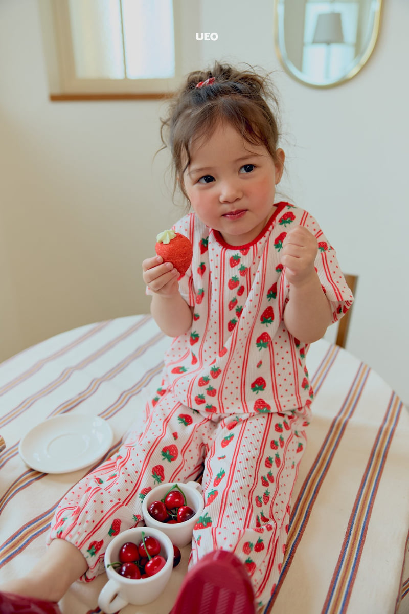 U Eo - Korean Children Fashion - #magicofchildhood - Strawberry Pleats Set - 7