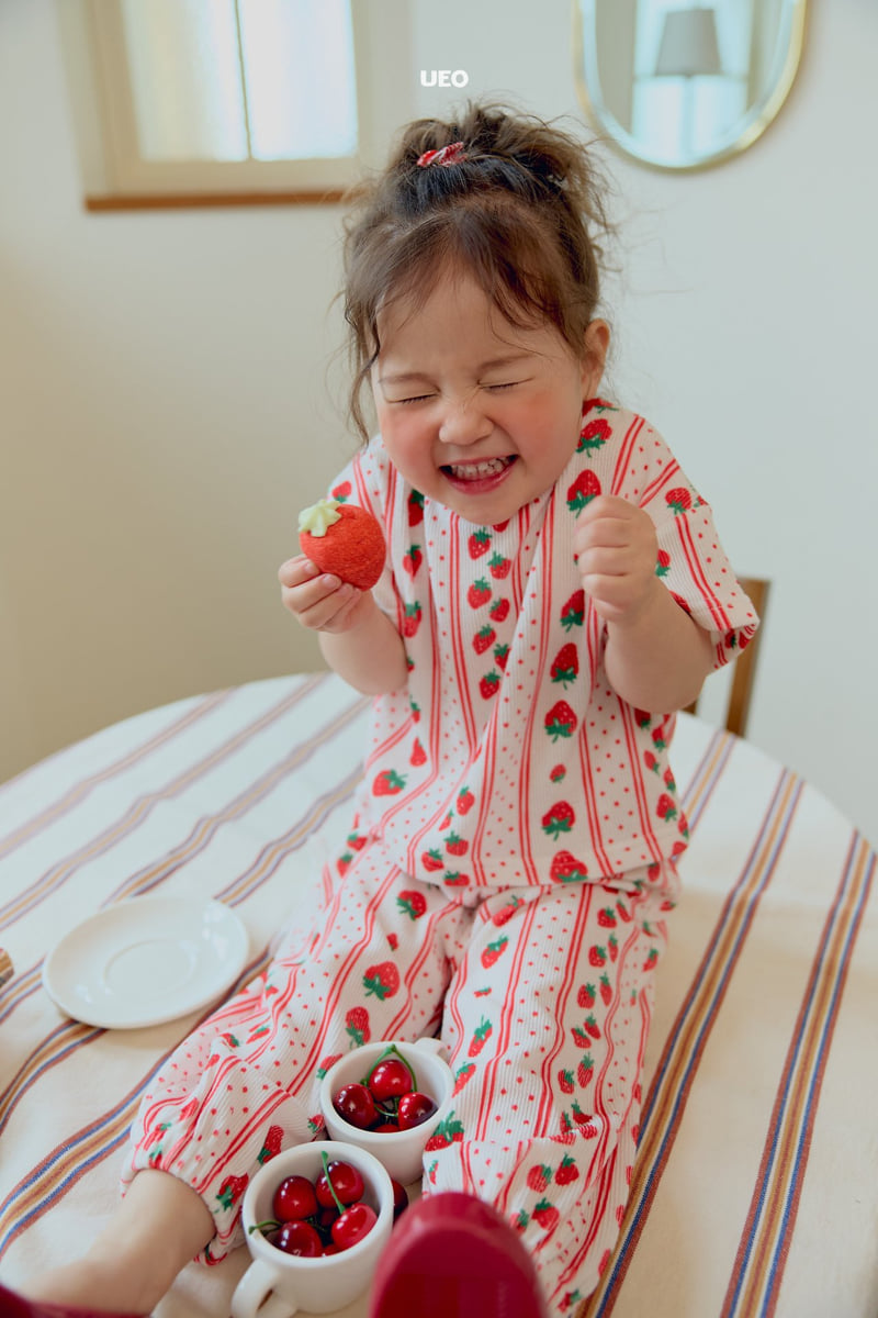 U Eo - Korean Children Fashion - #minifashionista - Strawberry Pleats Set - 8