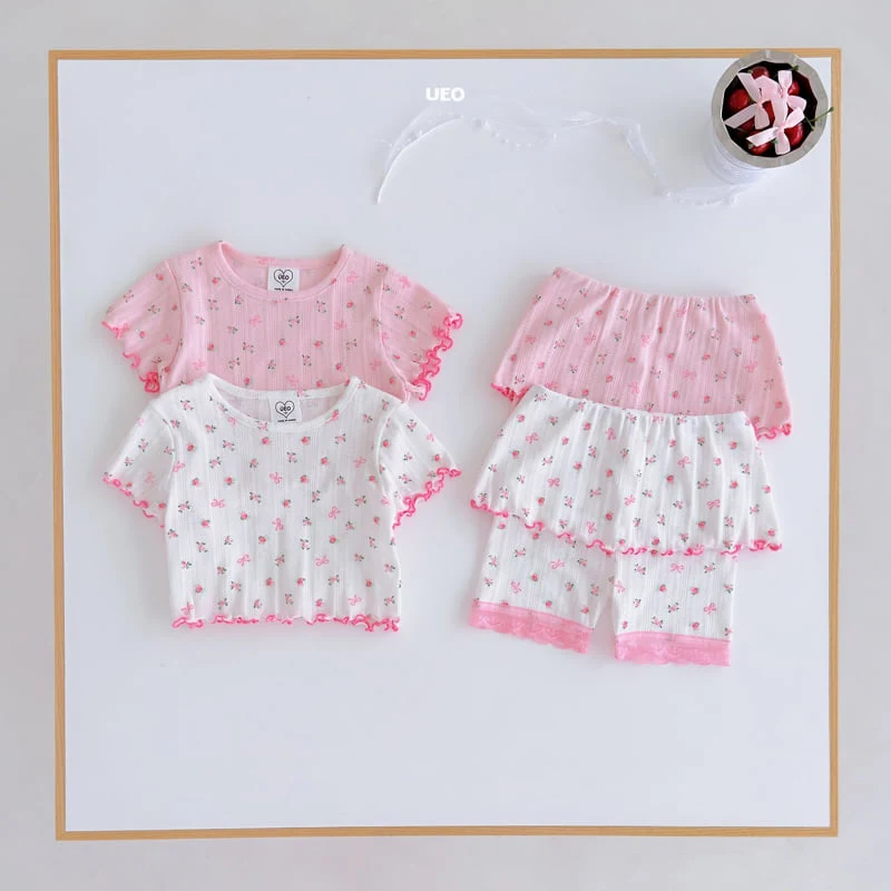 U Eo - Korean Children Fashion - #toddlerclothing - Rose Skirt Leggings Set