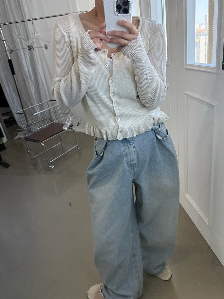 Uoov - Korean Women Fashion - #shopsmall - Frill Linen Cardigan - 9