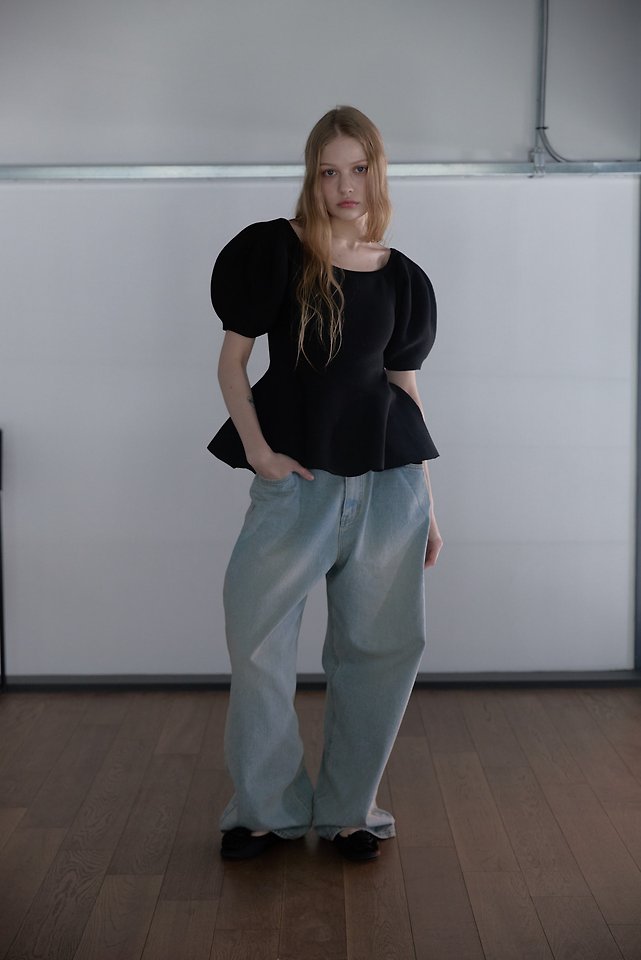 Uoov - Korean Women Fashion - #thatsdarling - Flare Puff Knit Top - 12