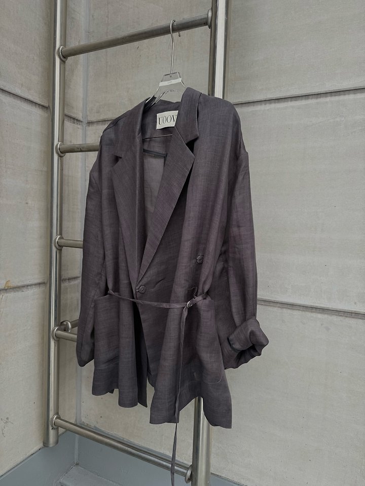Uoov - Korean Women Fashion - #vintageinspired - Over Linen Jacket - 2