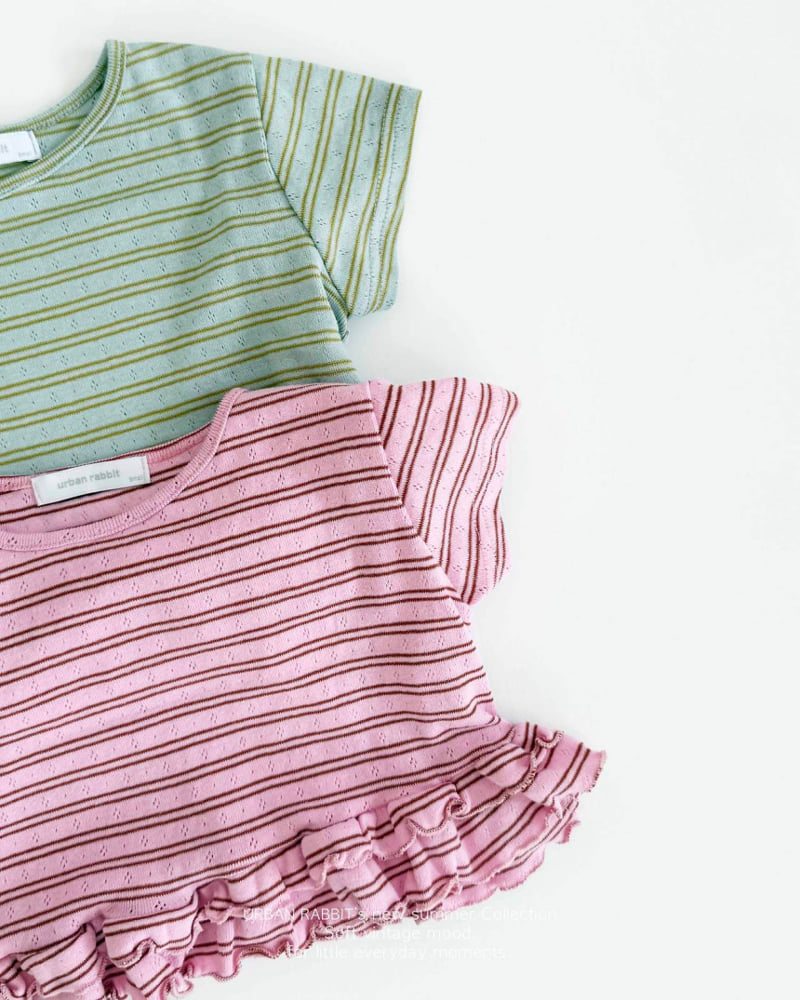 Urban Rabbit - Korean Children Fashion - #childofig - Stripe Frill Tee - 12