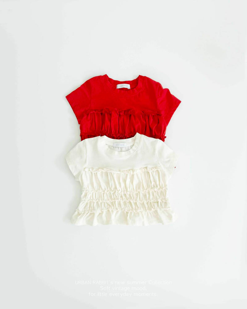 Urban Rabbit - Korean Children Fashion - #childofig - Frill Shirring Short Sleeve Tee - 11