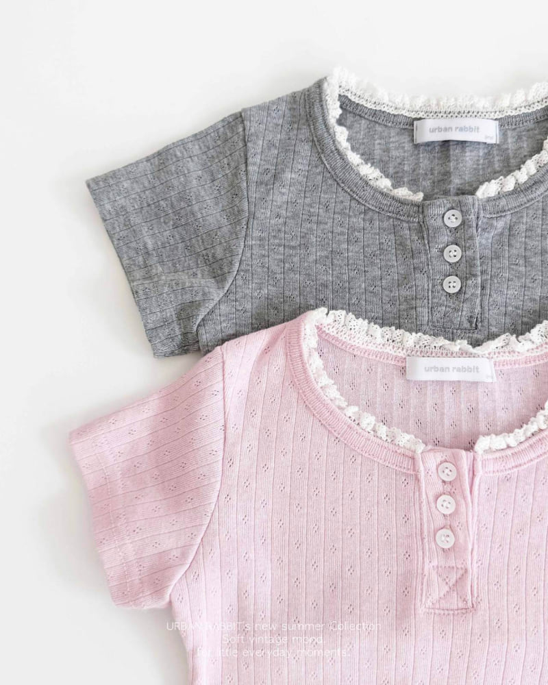 Urban Rabbit - Korean Children Fashion - #childofig - Eyelet Henley Neck Tee - 10