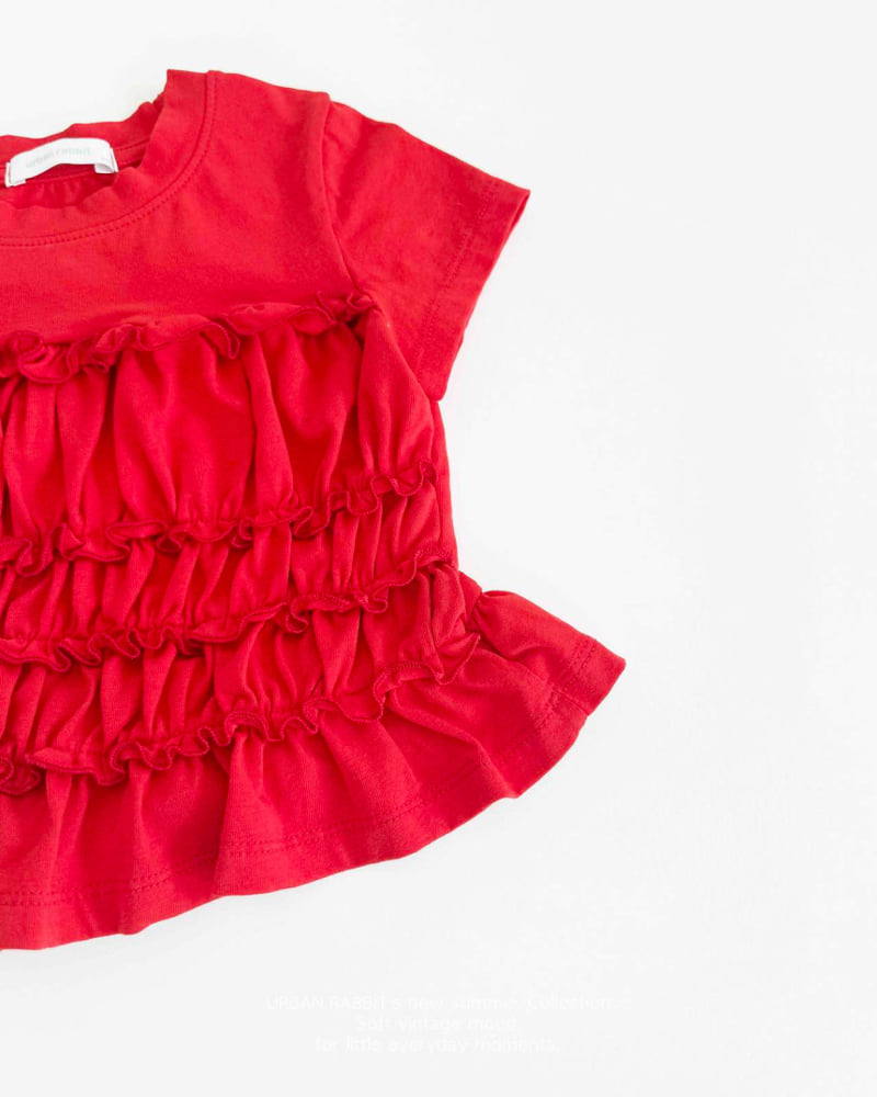 Urban Rabbit - Korean Children Fashion - #childrensboutique - Frill Shirring Short Sleeve Tee - 12