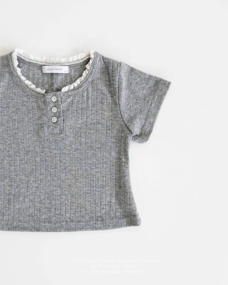 Urban Rabbit - Korean Children Fashion - #childrensboutique - Eyelet Henley Neck Tee - 11