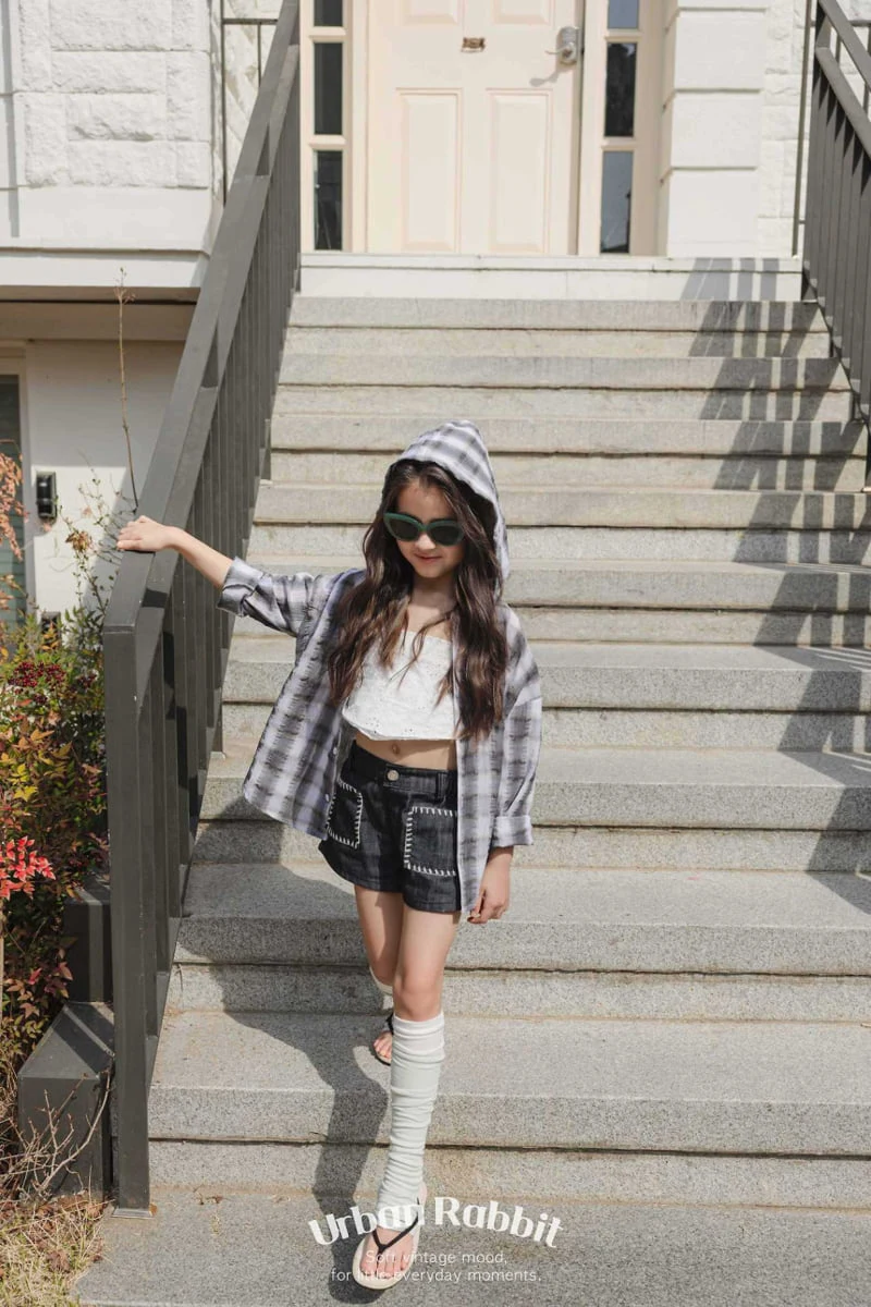 Urban Rabbit - Korean Children Fashion - #fashionkids - Check Hood Shacket - 4