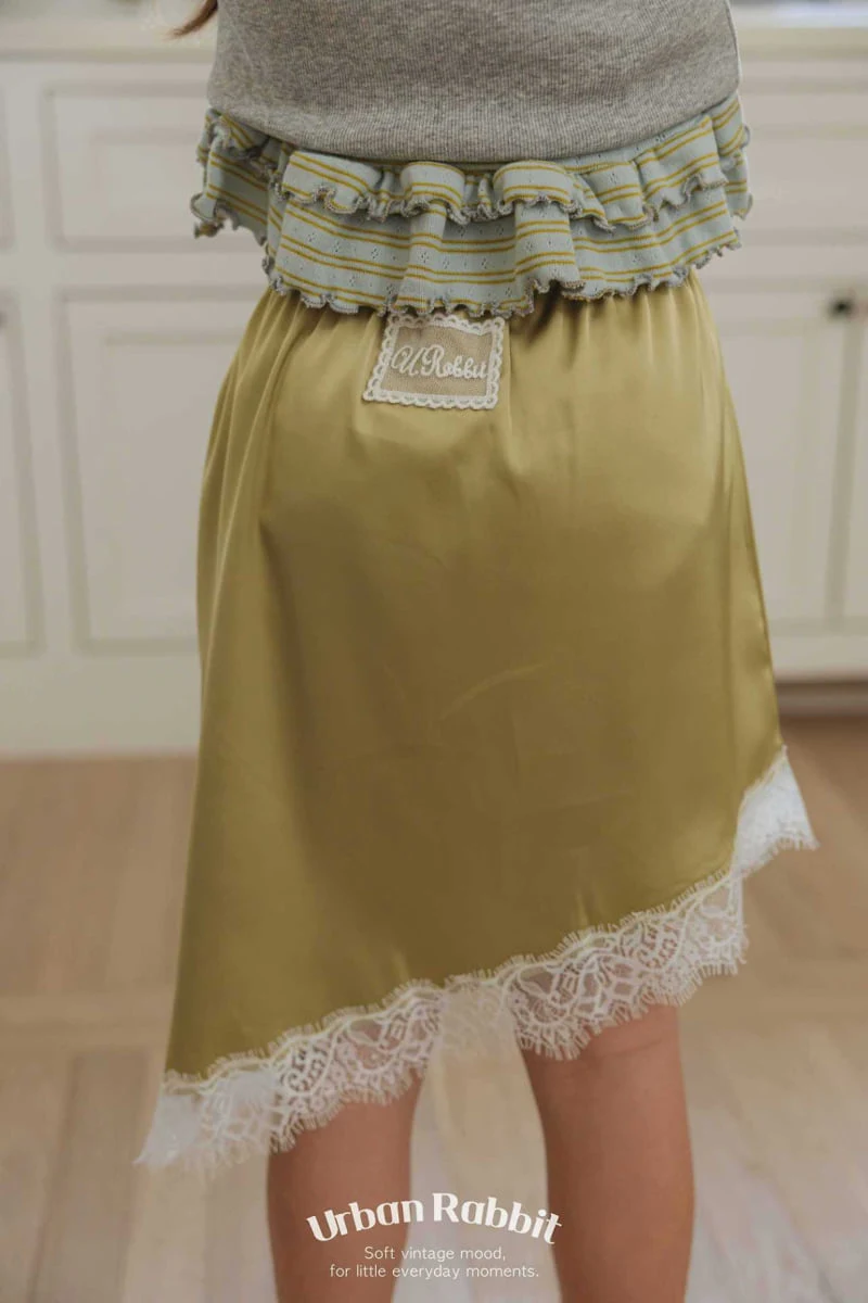 Urban Rabbit - Korean Children Fashion - #kidsstore - Unbalanced Satin Skirt - 5