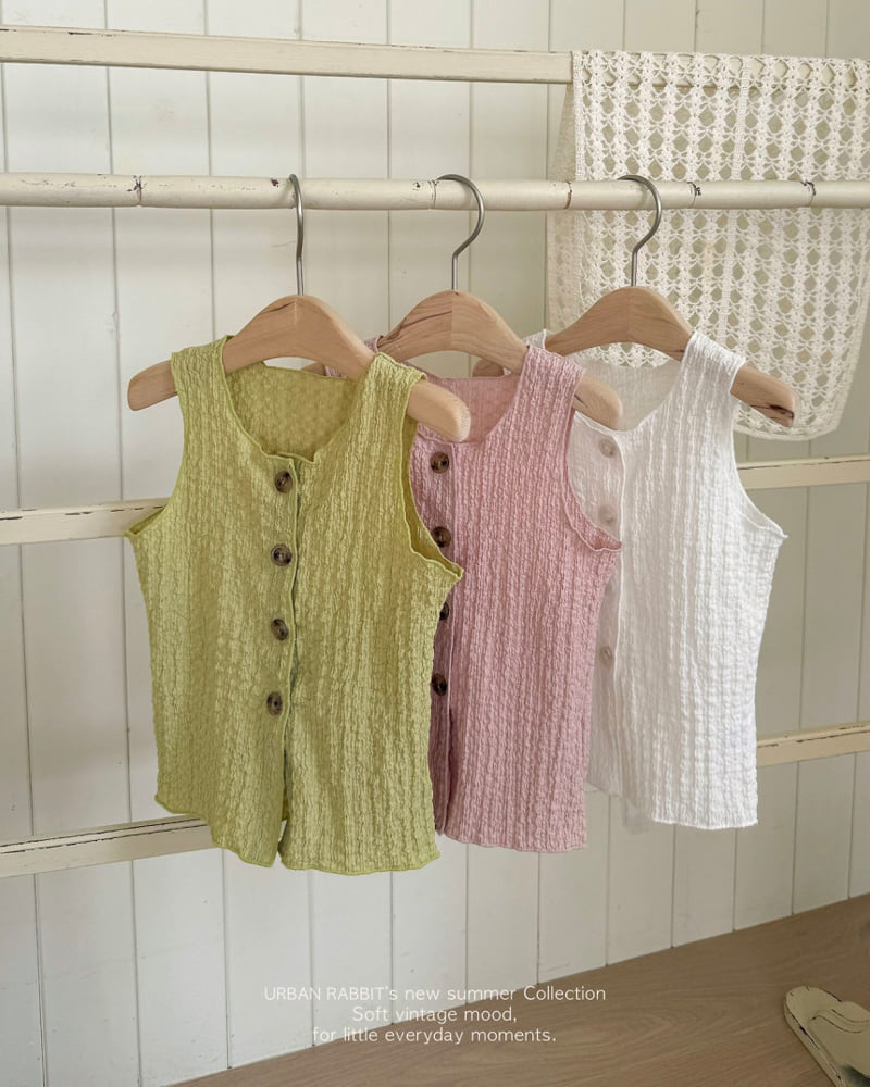 Urban Rabbit - Korean Children Fashion - #kidzfashiontrend - Wrinkle Button Sleeveless - 12