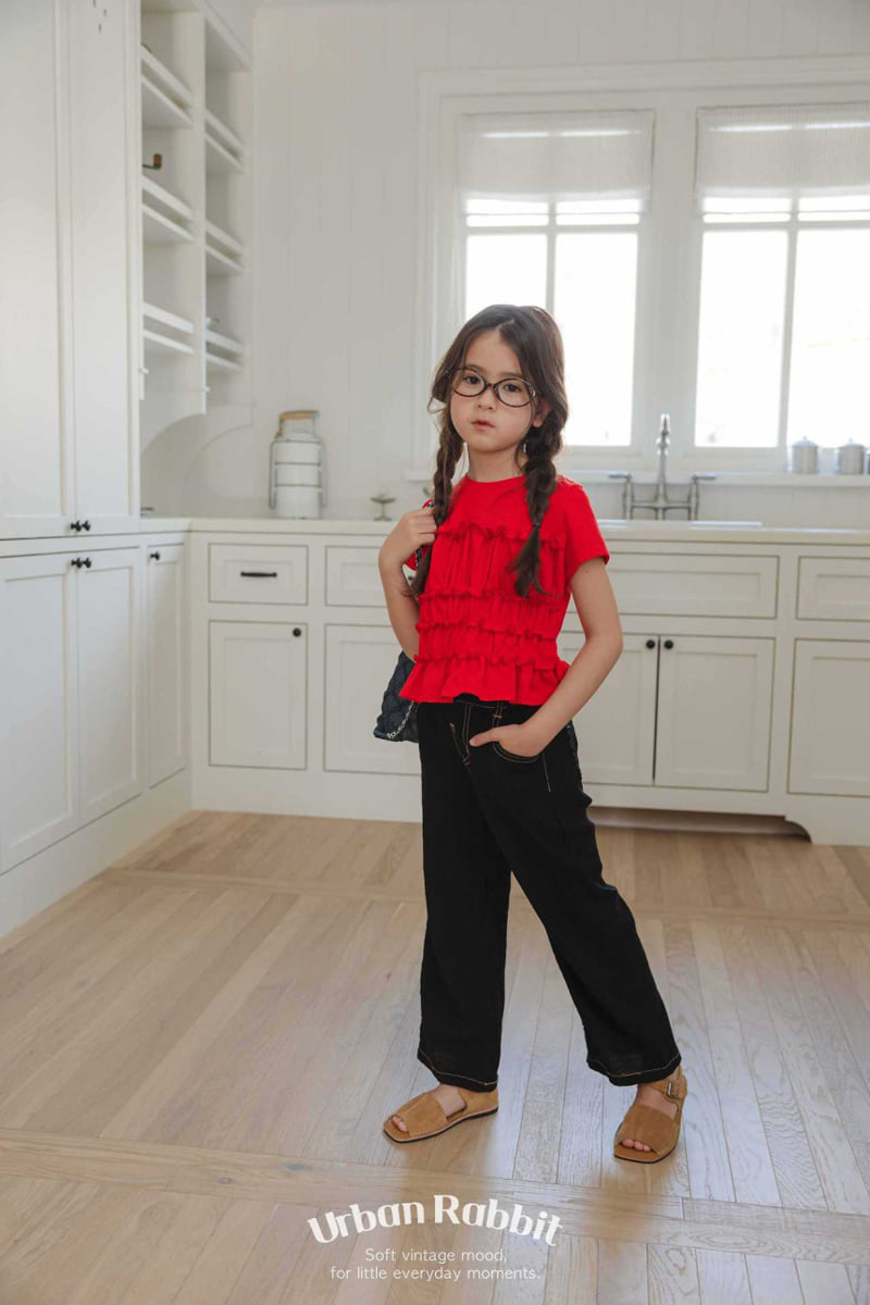 Urban Rabbit - Korean Children Fashion - #minifashionista - Frill Shirring Short Sleeve Tee - 6