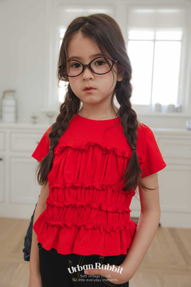 Urban Rabbit - Korean Children Fashion - #stylishchildhood - Frill Shirring Short Sleeve Tee - 10