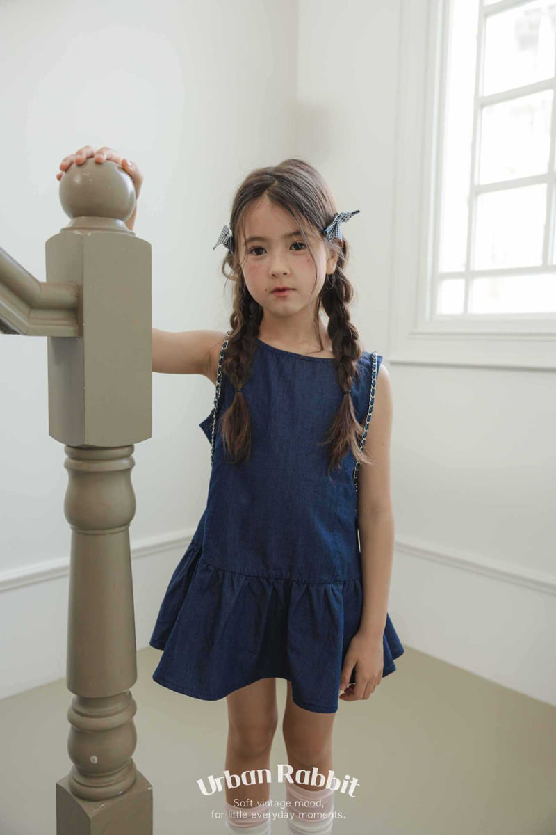 Urban Rabbit - Korean Children Fashion - #stylishchildhood - Low Denim Mini One-piece - 3