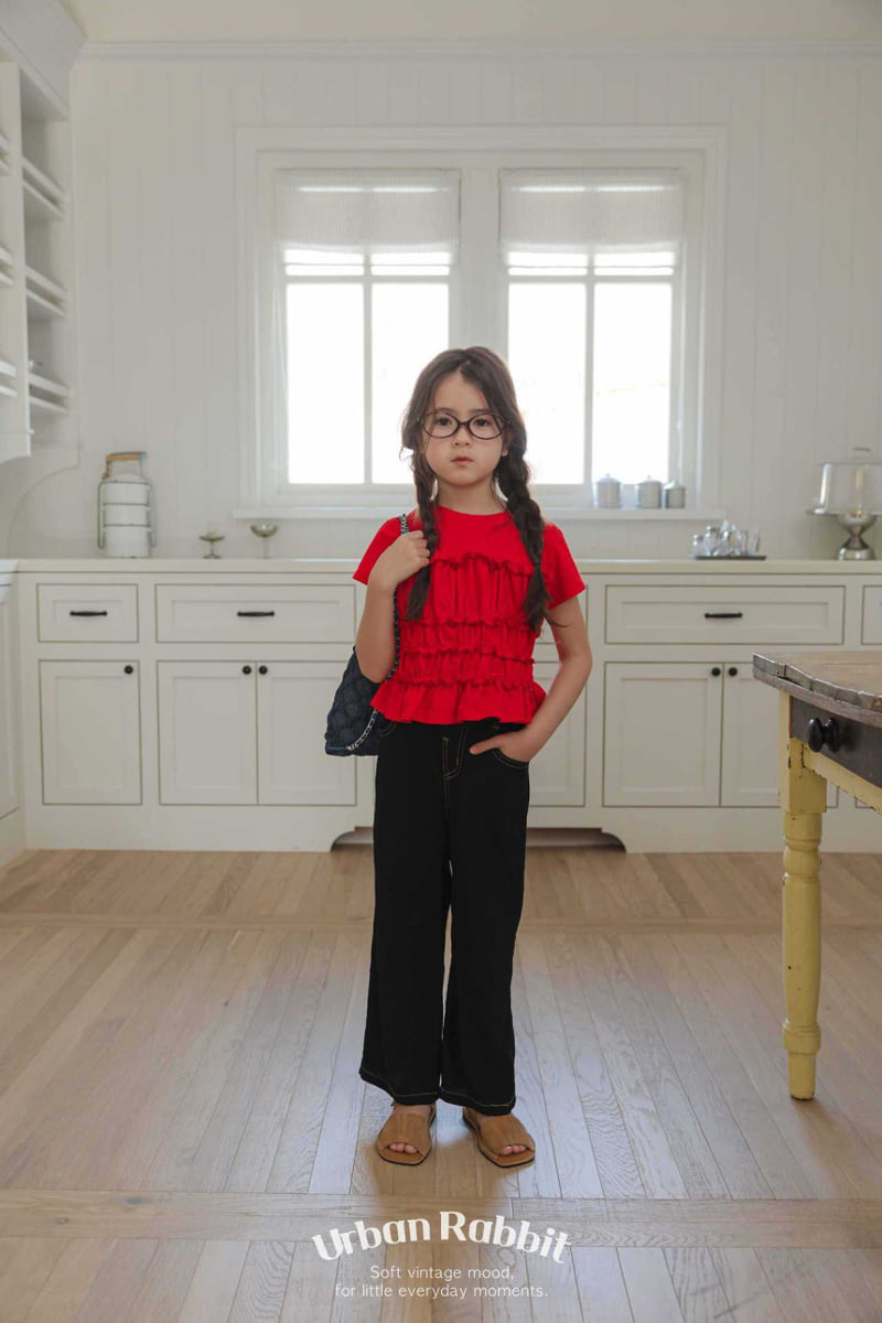 Urban Rabbit - Korean Children Fashion - #todddlerfashion - Frill Shirring Short Sleeve Tee - 8