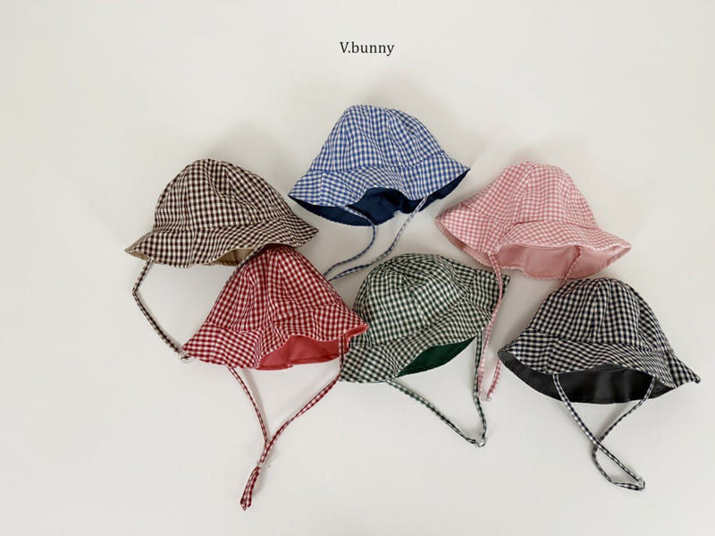 V Bunny - Korean Children Fashion - #childofig - Reversible Check Bucket Hat - 3
