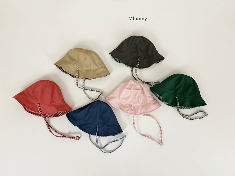 V Bunny - Korean Children Fashion - #childofig - Reversible Check Bucket Hat - 4