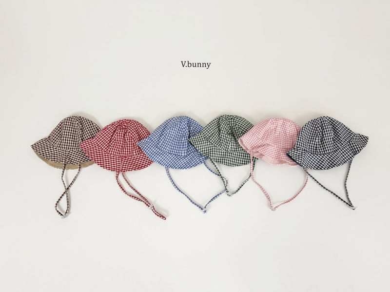 V Bunny - Korean Children Fashion - #toddlerclothing - Reversible Check Bucket Hat
