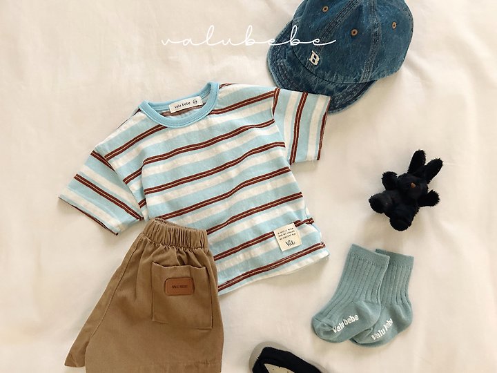 Valu Bebe - Korean Baby Fashion - #babyboutiqueclothing - Breeze Stripe Tee - 6