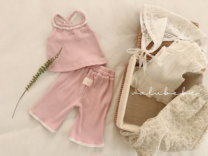 Valu Bebe - Korean Baby Fashion - #babyboutiqueclothing - Cucumber Lace Bootcut Pants - 10