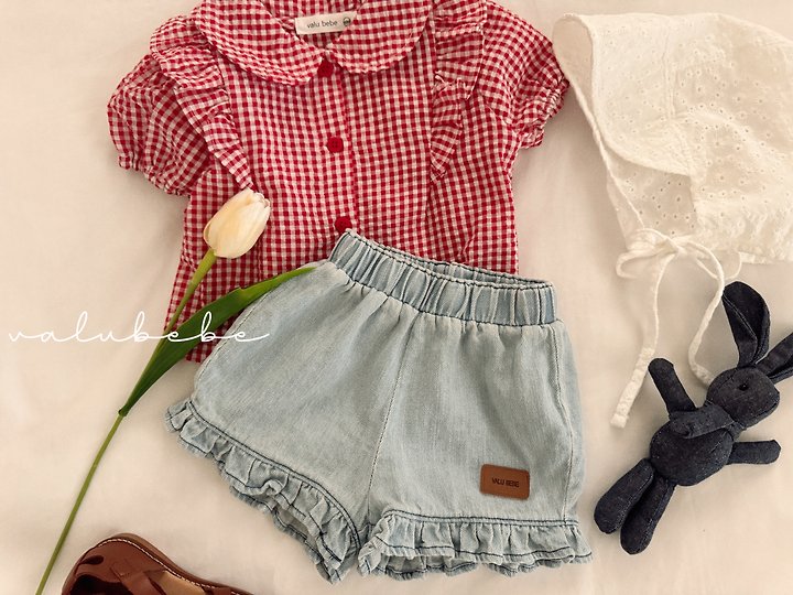 Valu Bebe - Korean Baby Fashion - #babyclothing - Frill Denim Pants - 7
