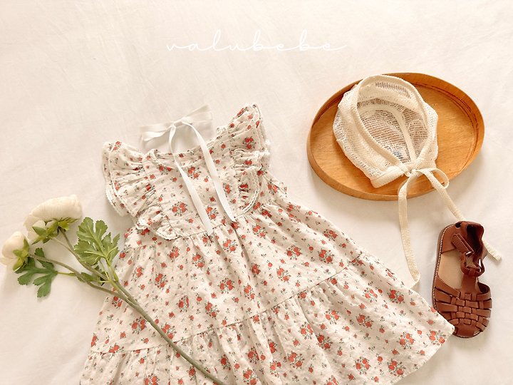 Valu Bebe - Korean Baby Fashion - #babyfever - Rosy Wing Frill One-piece - 6