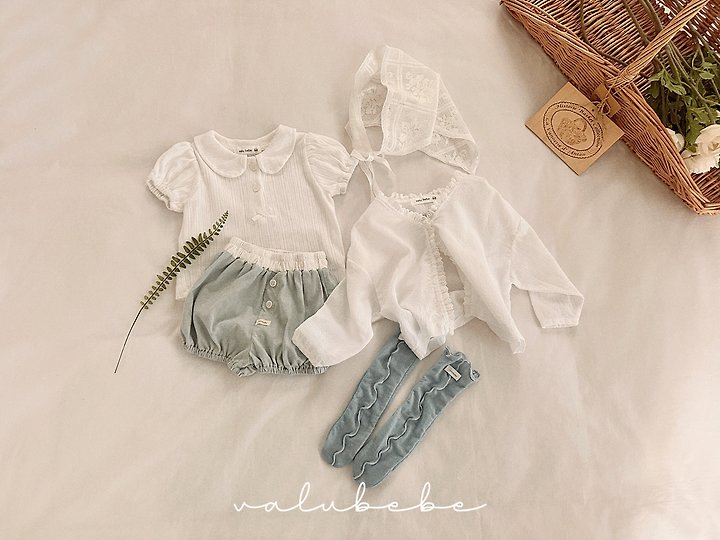 Valu Bebe - Korean Baby Fashion - #babyfever - Eyelet Round Puff Tee - 5