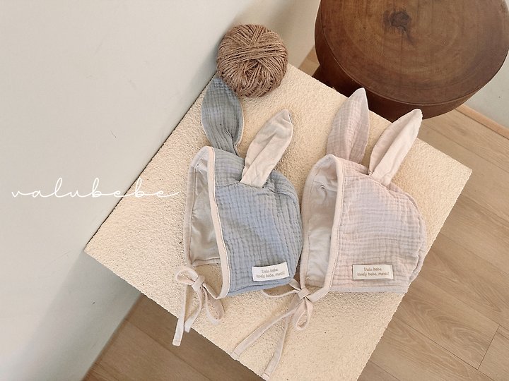 Valu Bebe - Korean Baby Fashion - #babygirlfashion - Rabbit Color Block Bonnet Hat