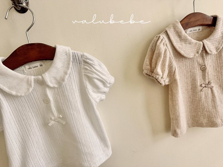 Valu Bebe - Korean Baby Fashion - #babygirlfashion - Eyelet Round Puff Tee - 6