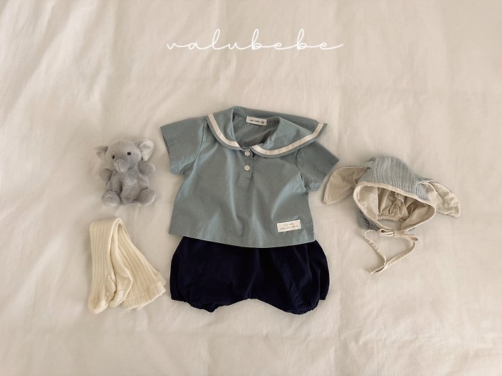 Valu Bebe - Korean Baby Fashion - #babyfever - Sailor Button Blouse - 4