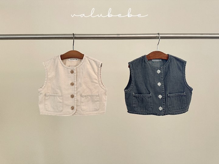 Valu Bebe - Korean Baby Fashion - #babygirlfashion - Over Denim Vest