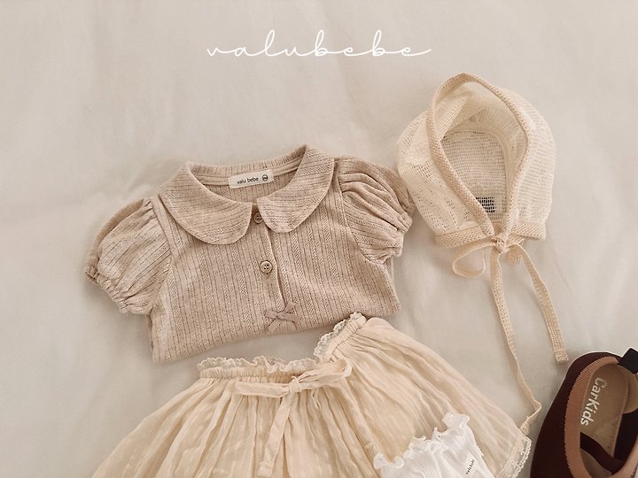 Valu Bebe - Korean Baby Fashion - #babylifestyle - Eyelet Round Puff Tee - 7