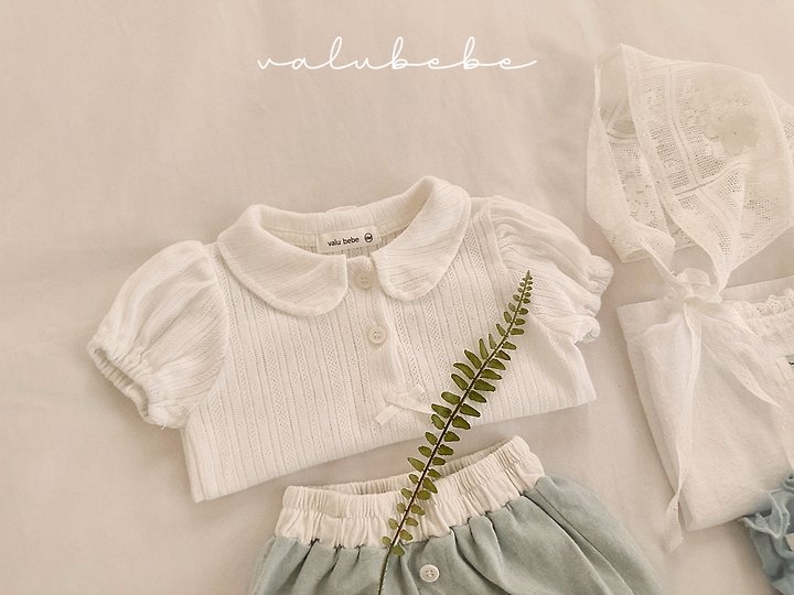 Valu Bebe - Korean Baby Fashion - #babyoninstagram - Eyelet Round Puff Tee - 8