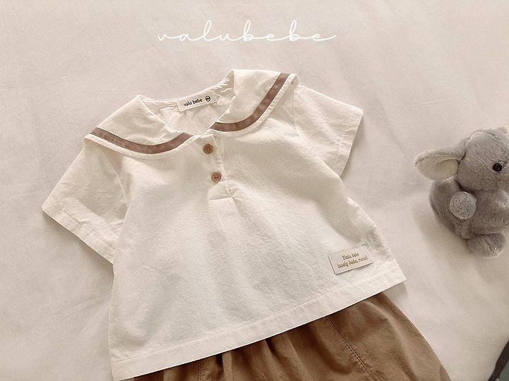 Valu Bebe - Korean Baby Fashion - #babyootd - Sailor Button Blouse - 7