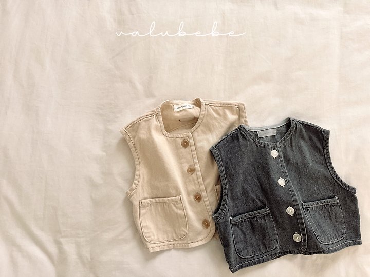 Valu Bebe - Korean Baby Fashion - #babyoninstagram - Over Denim Vest - 4
