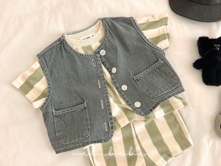 Valu Bebe - Korean Baby Fashion - #babyoutfit - Vertical Terry Tee - 6