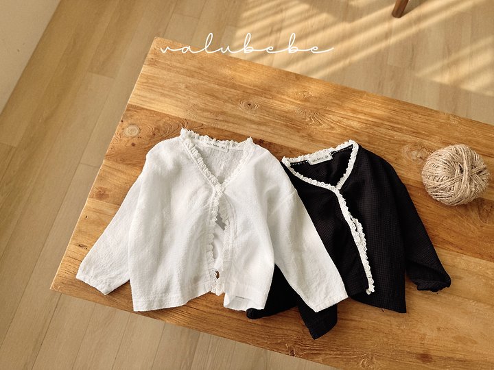 Valu Bebe - Korean Baby Fashion - #babyoutfit - Embossed Lace Cardigan