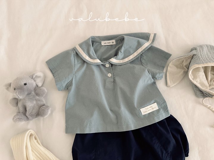 Valu Bebe - Korean Baby Fashion - #babyoutfit - Sailor Button Blouse - 8