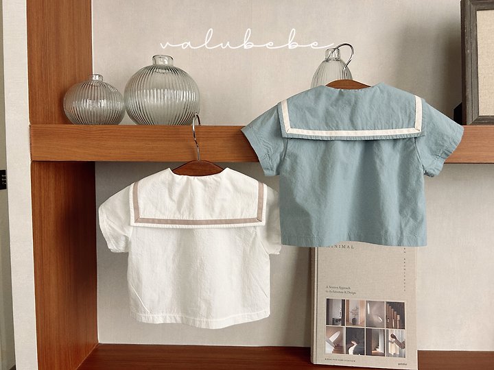 Valu Bebe - Korean Baby Fashion - #babyoutfit - Sailor Button Blouse - 9