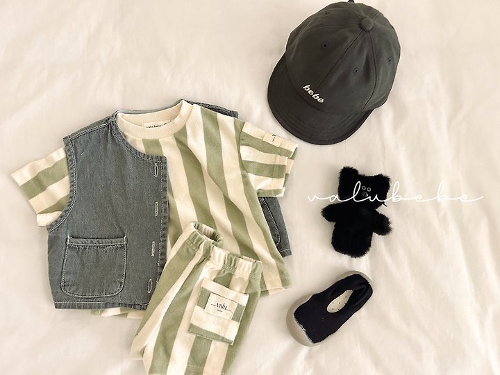Valu Bebe - Korean Baby Fashion - #babyoutfit - Over Denim Vest - 6